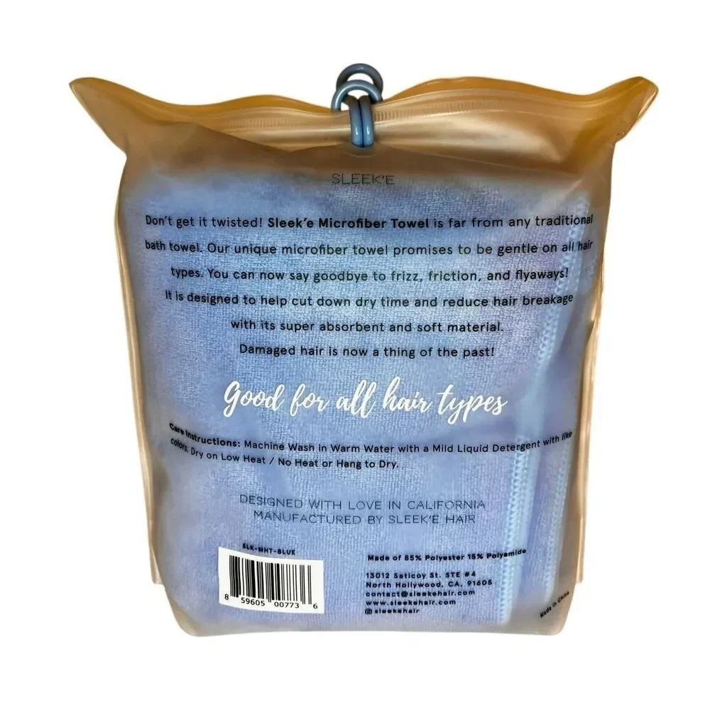 Sleek'e Microfiber Hair Wrap Ultra Absorbent and Soft Anti-Frizz Turban Towel